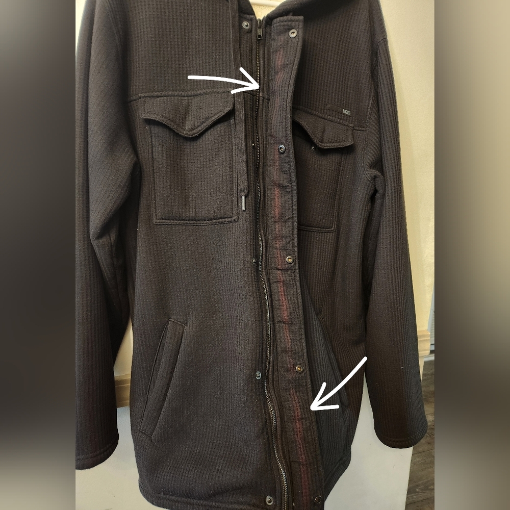 Vans Men's Charcoal Black Zip-Up Hooded Sweater Jacket - Picture 5 of 8